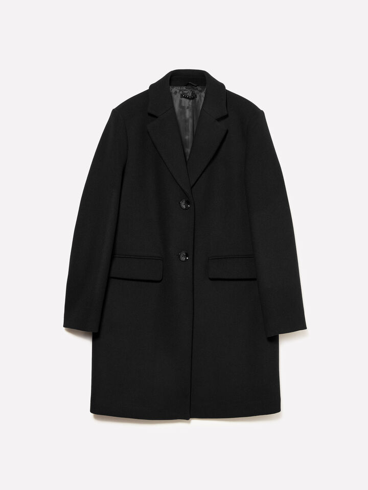 Schwarzer Midimantel - mäntel für damen - Schwarz | Sisley image number 1